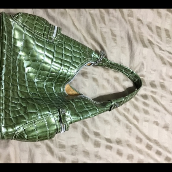 Green leather purse - Picture 1 of 3